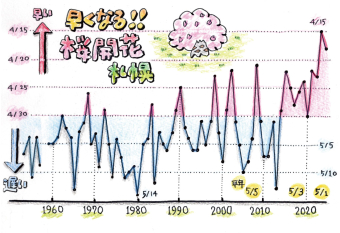 よみもの「早くなる桜の開花 お花見はGWじゃ遅い？」の見出し画像です