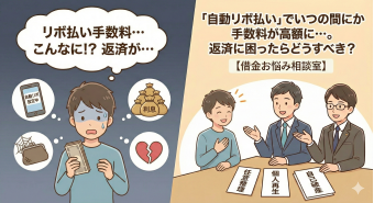 よみもの「「自動リボ払い」でいつの間にか手数料が高額に...。返済に困ったらどうすべき？【借金お悩み相談室】」の見出し画像です